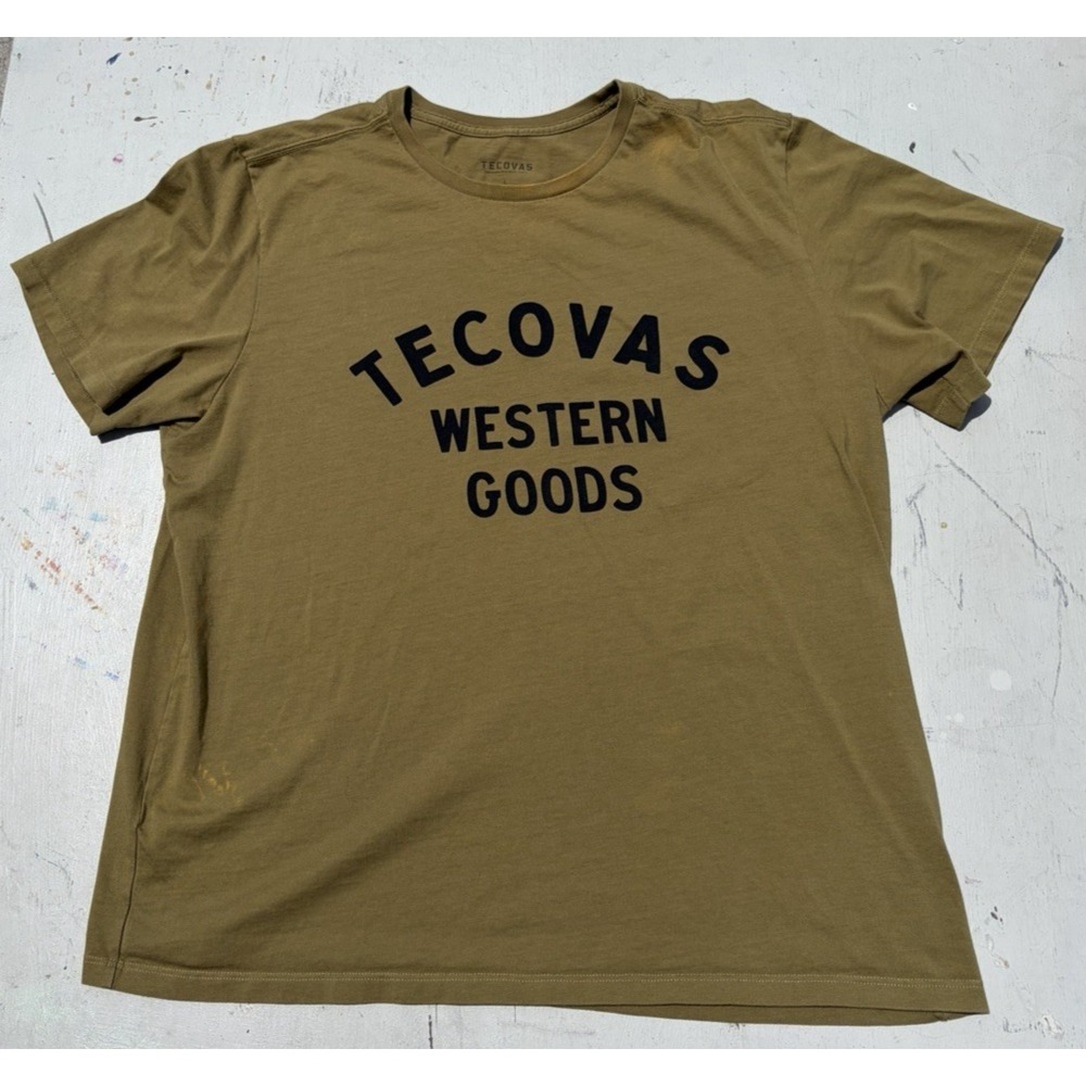 Men's Tecovas Boots T-Shirt Green Logo L Western Leather Modern Texas Logo USA - Picture 2 of 12